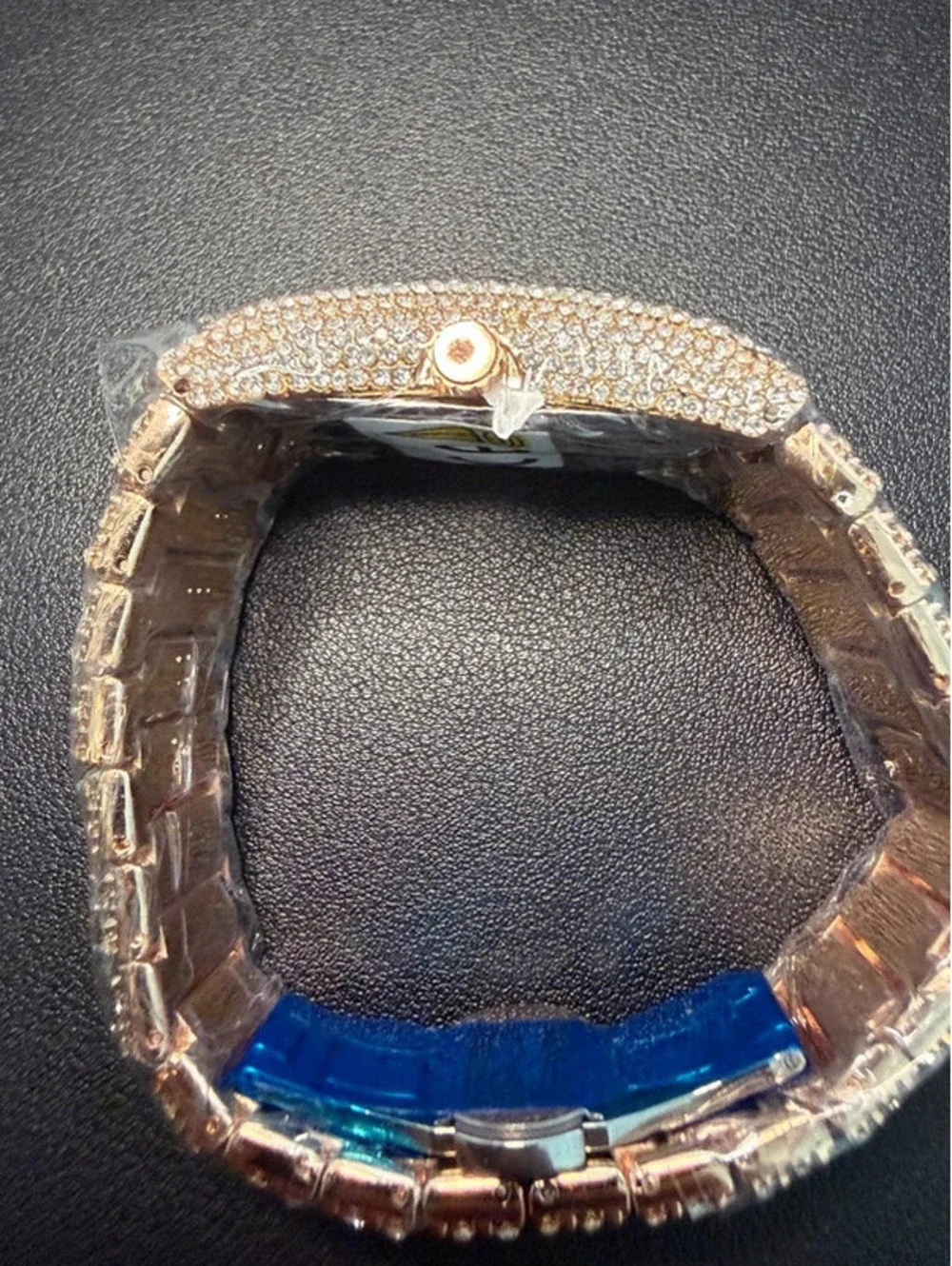 # 562 Rose Gold Tone Crystal Watch – 34mm New – Sparkling Statement Piece